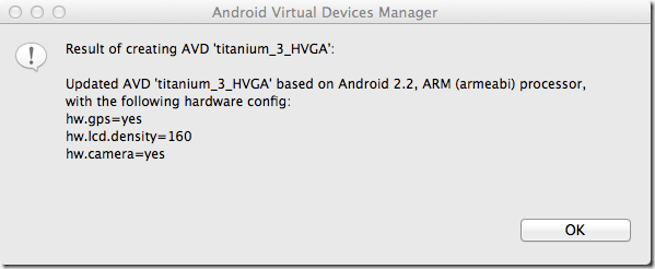 AVD Edit Confirmation