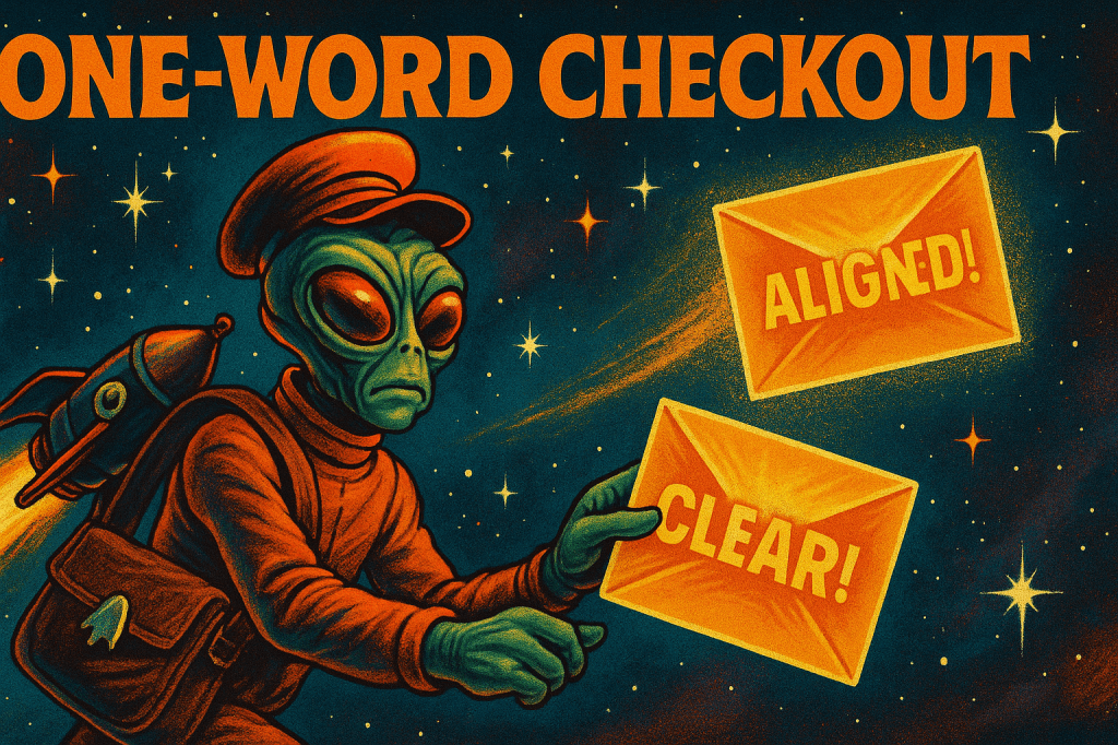 One-Word Checkout: The Small Ritual That Cuts Through Complexity and Accelerates Product&nbsp;Development